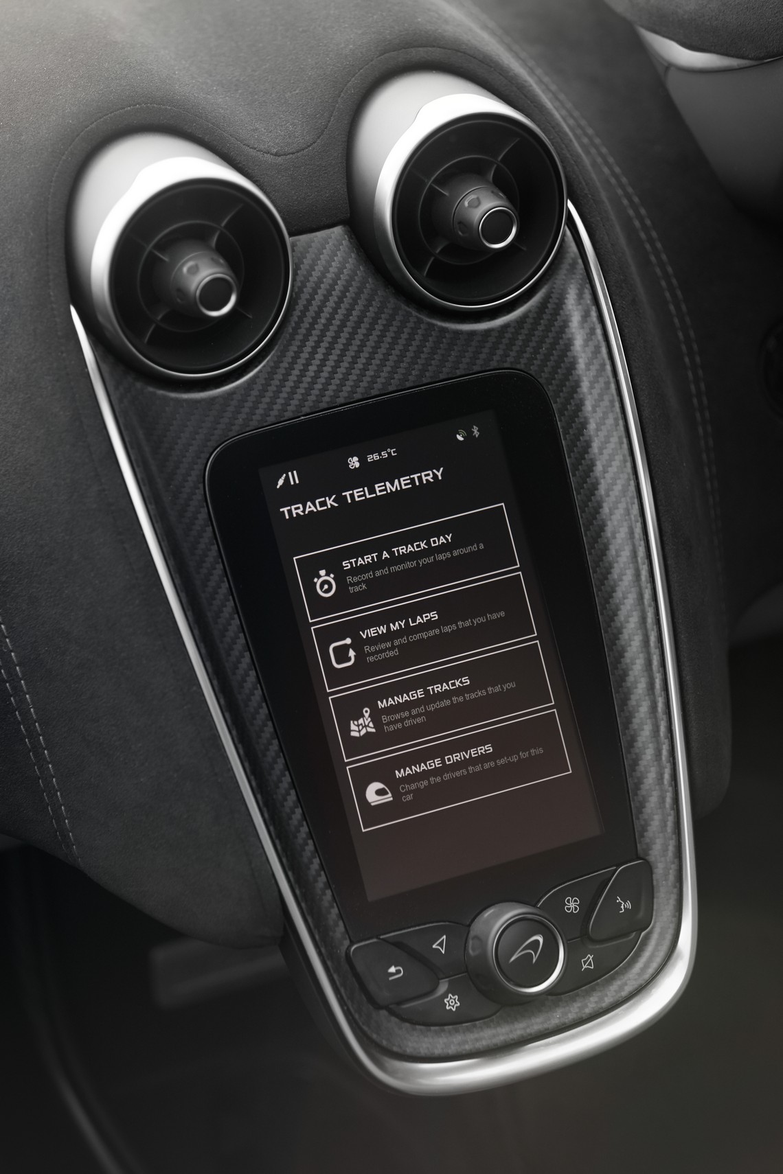 McLaren 570S Spider Track Pack Console